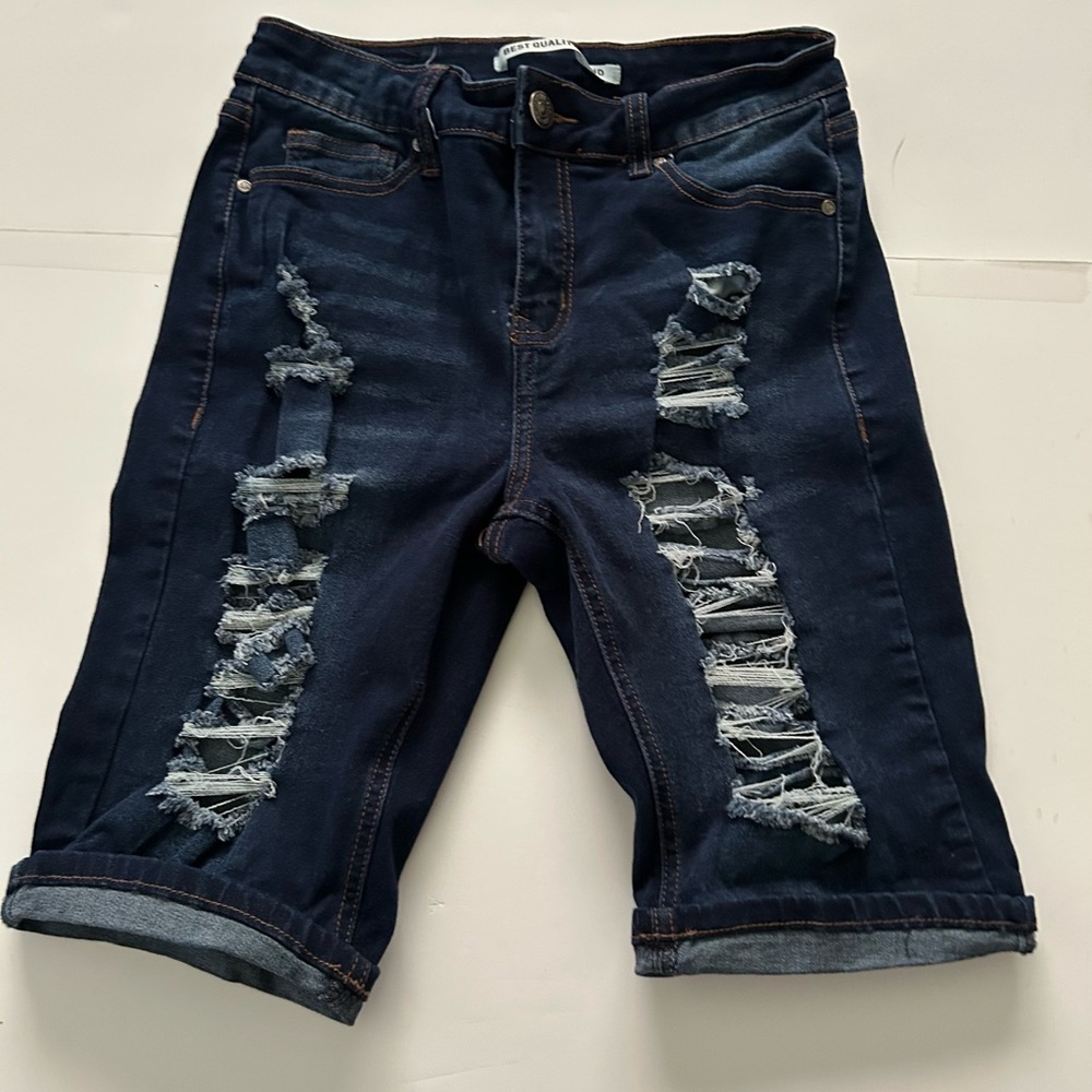 Distressed Denim Shorts Size 7 by Best Quality Brand